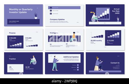 Presentation template with a set of infographics Stock Vector