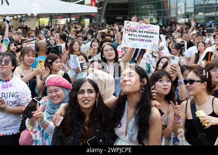 7 March 2024. Fans from various countries gather to sing Taylor Swift popular songs at The Eras Tour concert in Singapore. Stock Photo