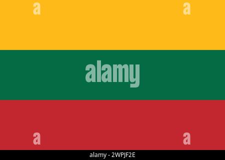 National Flag of Lithuania, Lithuania sign, Lithuania Flag Stock Vector