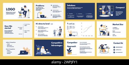 Presentation template with infographics set corporate business template Stock Vector