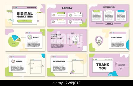 Presentation template with infographics set corporate business template Stock Vector