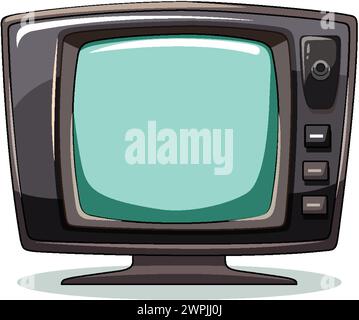 Vintage TV with blank screen and simple controls Stock Vector