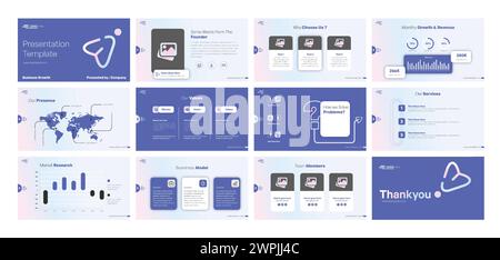 Presentation template with infographics set corporate business template Stock Vector