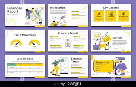 Presentation template with infographics set corporate business template Stock Vector