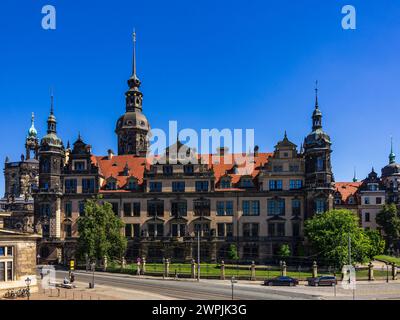Building ensemble of Dresden Residential Palace, which also houses the world-famous Green Vault, Inner Old Town of Dresden, Saxony, Germany. Stock Photo