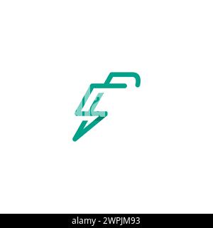 FC Logo Design. Letter F Line Logo Stock Vector