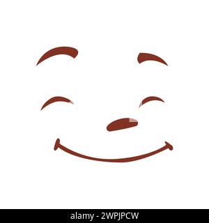 Happy Face Expression Vector Illustration Stock Vector