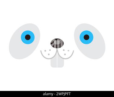 Rabbit Face Expression Vector Illustration Stock Vector