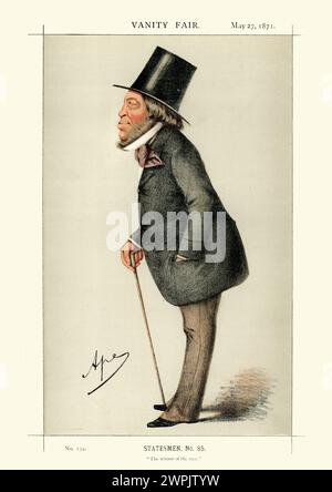 Victorian caricature of Baron Mayer Amschel de Rothschild, 1818 to 1874 of the English branch of the Rothschild family, by Ape. Vanity Fair 1871 Stock Photo