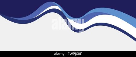 Abstract blue gradient banner template with dynamic background curve shapes. Modern sky blue business webinar horizontal banner design web, brochure Stock Vector