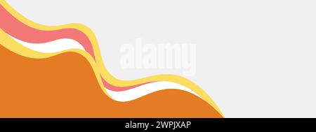 Abstract rust red and orange banner template with dynamic background curve shapes. Modern red, orange business webinar banner design for brochure, web Stock Vector