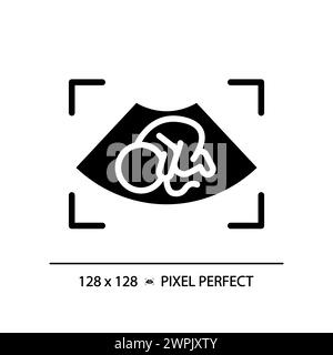 Prenatal ultrasound black glyph icon Stock Vector