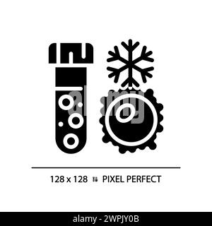 Ovum egg cryopreservation black glyph icon Stock Vector
