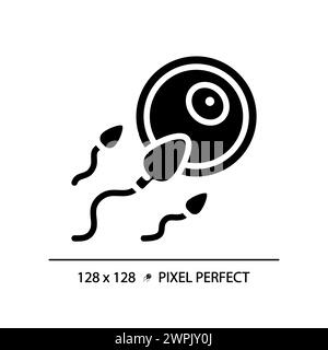 Fertilization black glyph icon Stock Vector