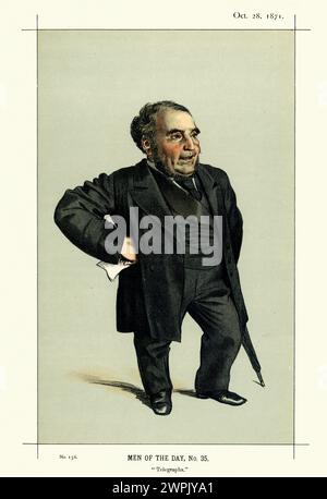 Victorian caricature of Sir John Pender, British submarine communications cable pioneer. By James Tissot. Vanity Fair 1871 Stock Photo