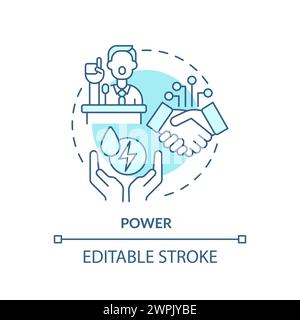 Power soft blue concept icon Stock Vector