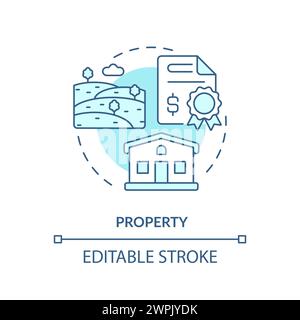 Property soft blue concept icon Stock Vector