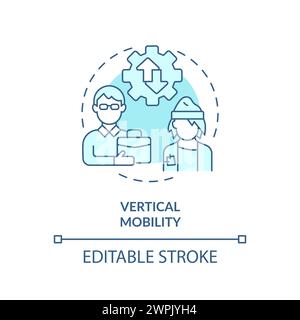 Vertical mobility soft blue concept icon Stock Vector