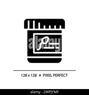 Sperm collection black glyph icon Stock Vector