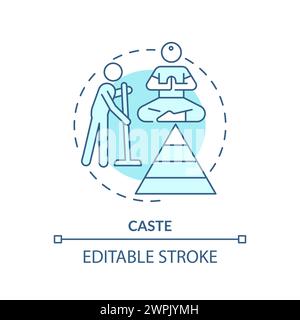 Caste system soft blue concept icon Stock Vector