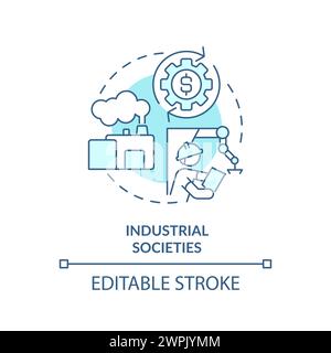 Industrial societies soft blue concept icon Stock Vector
