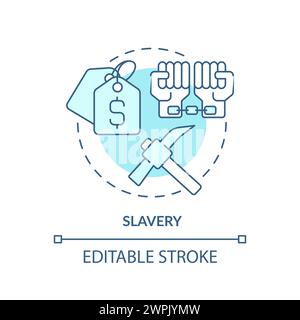 Slavery soft blue concept icon Stock Vector