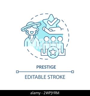 Prestige soft blue concept icon Stock Vector