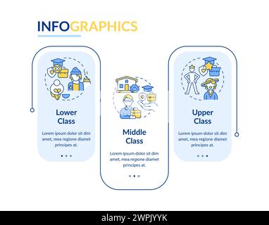 Class structure blue rectangle infographic template Stock Vector