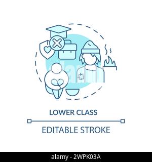 Lower class soft blue concept icon Stock Vector