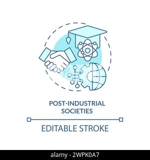 Post industrial societies soft blue concept icon Stock Vector