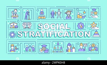 Social stratification blue word concept Stock Vector