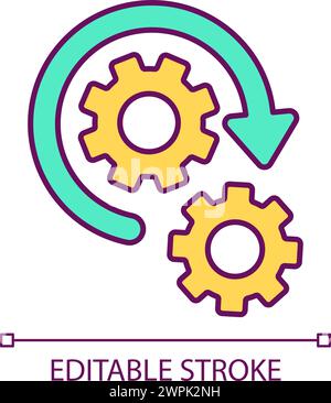 Goods production mechanisms RGB color icon Stock Vector