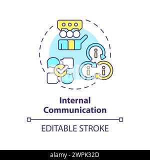 Internal communication multi color concept icon Stock Vector