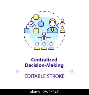 Centralized decision-making multi color concept icon Stock Vector