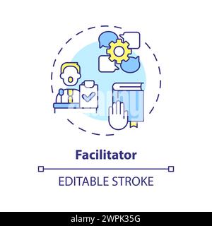 Facilitator multi color concept icon Stock Vector