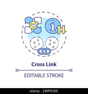 Cross link multi color concept icon Stock Vector