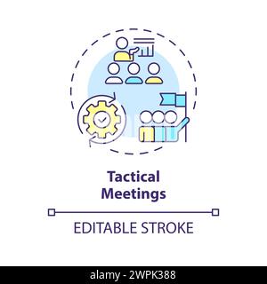 Tactical meetings multi color concept icon Stock Vector