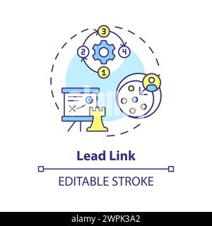 Lead link multi color concept icon Stock Vector