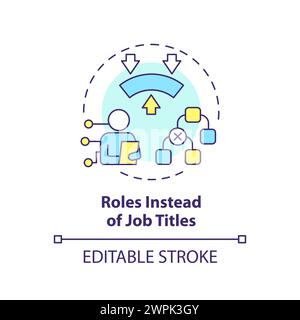 Assuming multiple roles multi color concept icon Stock Vector