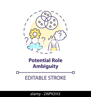 Potential role ambiguity multi color concept icon Stock Vector