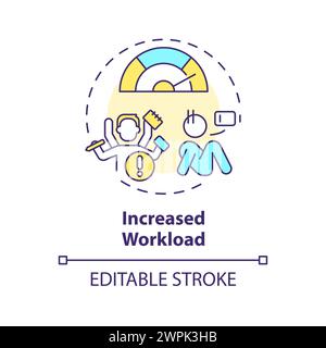 Increased workload multi color concept icon Stock Vector