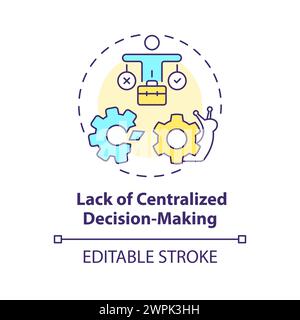 Centralized decision-making lack multi color concept icon Stock Vector