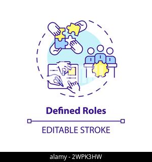 Defined roles multi color concept icon Stock Vector