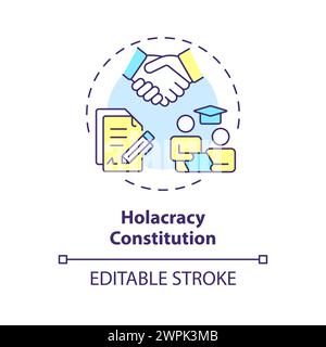 Holacracy constitution multi color concept icon Stock Vector