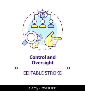 Control and oversight multi color concept icon Stock Vector