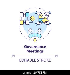 Governance meetings multi color concept icon Stock Vector