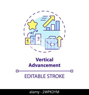 Vertical advancement multi color concept icon Stock Vector