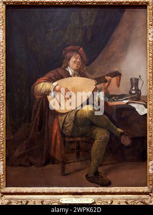 Jan Havicksz. Steen, Leiden, 1626-1679, Self-Portrait playing the Lute, 1663-1665 Stock Photo