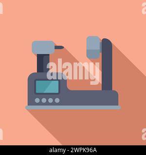 Tool cnc machine icon flat vector. Electric control. Design flash gear milling Stock Vector