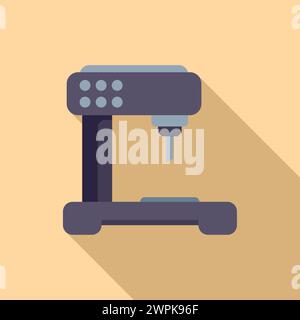 Industry drill machine icon flat vector. Computer beam design. Tool laser Stock Vector